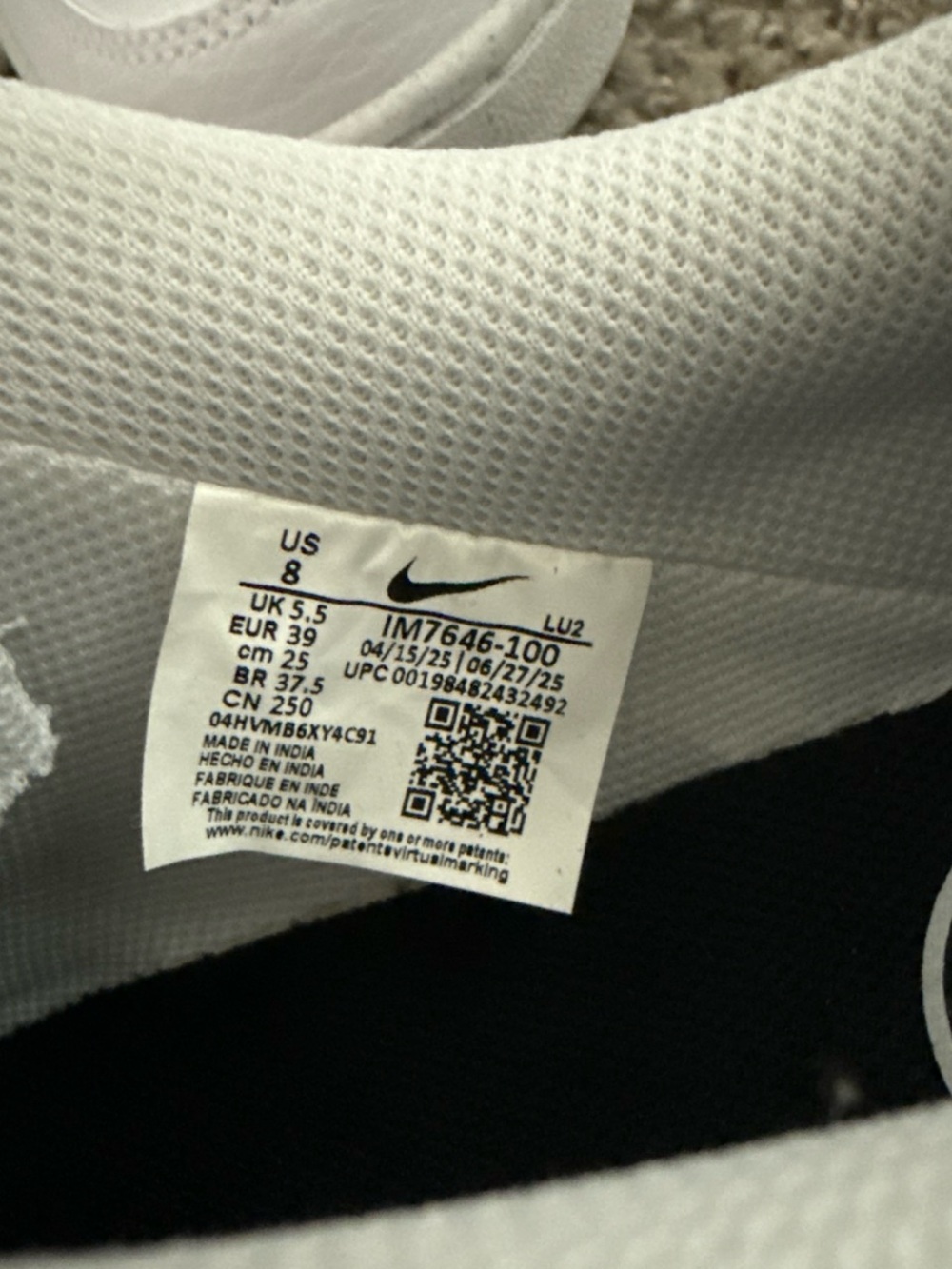 Nike Women’s White Sneakers with Leopard Swoosh Accents - Picture 7 of 7